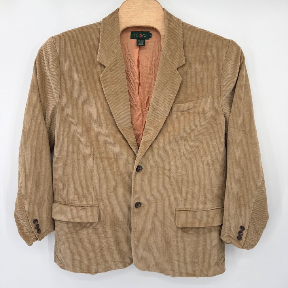 J.Crew Blazer Men L Tan Corduroy Two Button Notched Lapel Sport Coat Classic